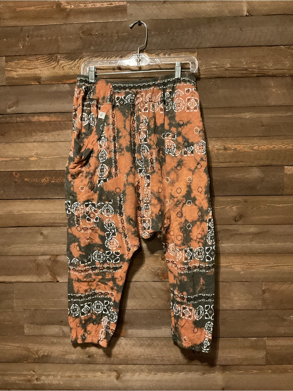 Jaded Gypsy Orange And Gray Tye Dyed Harem Joggers Women’s Size L/XL